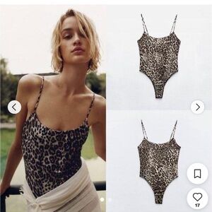 Zara Leopard Print Bodysuit